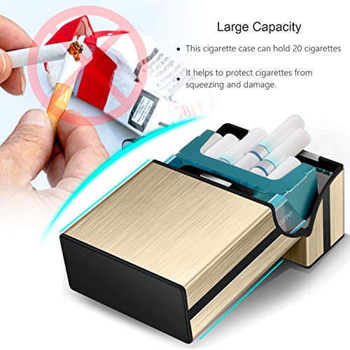 3 Piezas Portátil Caja de Cigarrillo Cigarette Case de Aleación de Aluminio Plastico Pitilleras para Hombre Mujer Caja Cigarrillo con Cerradura magnética para 20 Cigarrillos