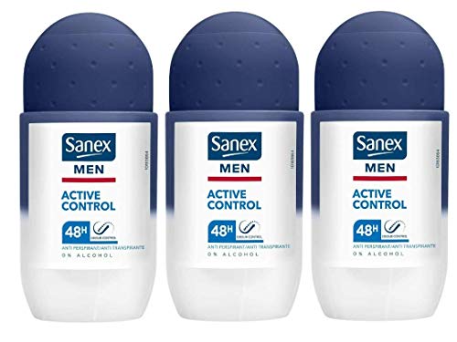 '3 x Sanex de Men Desodorante Roll On "Dermo Active Control para piel normal – 50 ml