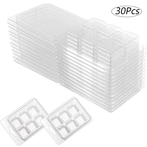 30 Piezas Moldes de Cera para Derretir, Moldes de Cera de Plástico Transparente, Moldes Cuadrados De Cera Derretida, Para Velas y Jabón