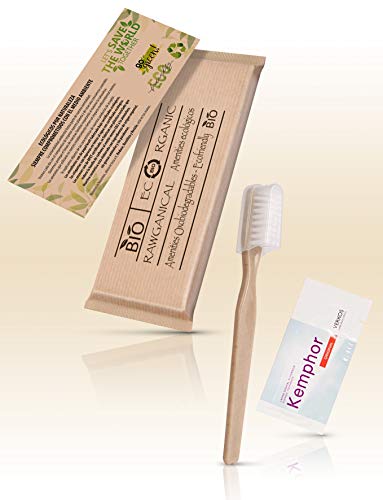 50 Sets dentales cepillo de y pasta de dientes | Kit dental ecológico envuelto individualmente | Para hoteles, viajes y huéspedes | 50 Kits