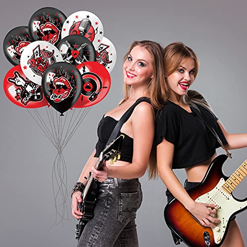 54 Decoraciones de Fiesta de Rock and Roll Globos con Tema Musical de 12 Pulgadas Suministros de Fiestas de Primer Cumpleaños para Niños y Bebés Favores de Fiesta de Rock de Los Años 50 60