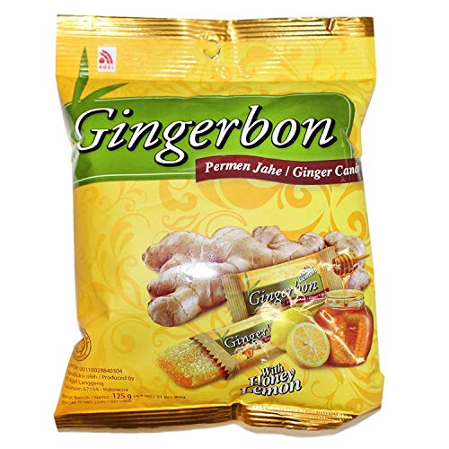 [5x 125 g] Caramelos de jengibre AGEL originales con sabor a miel y limón / limón natural a la miel