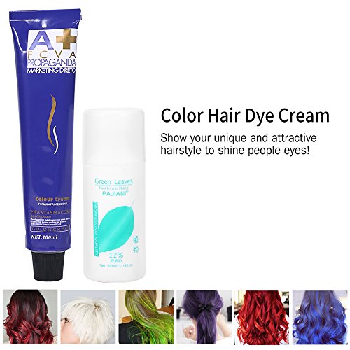 6 colores 100ml / botella de moda de color natural que labra la crema del tinte de pelo con leche doble del oxígeno(rosa)