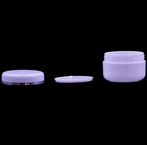 6 tarros vacíos de plástico blanco para maquillaje con tapa de rosca y forro de polipropileno para viajes, contenedor de almacenamiento, crema, loción labial y más (250 g/8 onzas)