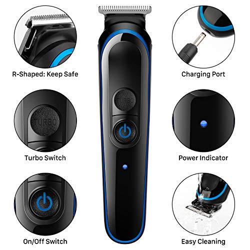 7 en 1 Máquina de Cortar Pelo, Profesional Maquina Recortar Barba Cortapelos Hombre de Precisión Hombres Cortadora de Barba, Impermeable con 1 Peine Guía Ajustable y Conjunto de Máquina Afeitar