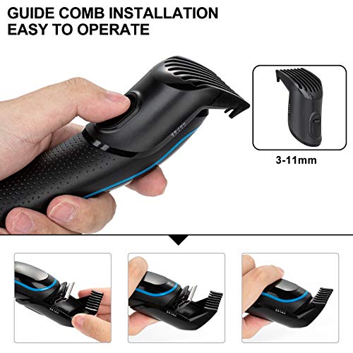 7 en 1 Máquina de Cortar Pelo, Profesional Maquina Recortar Barba Cortapelos Hombre de Precisión Hombres Cortadora de Barba, Impermeable con 1 Peine Guía Ajustable y Conjunto de Máquina Afeitar