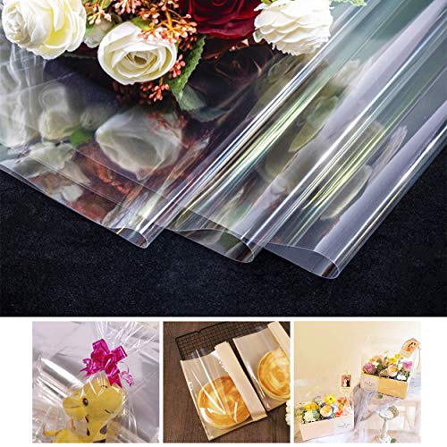 70 Piezas Papel de Celofán Transparente, Bolsas Transparentes de Regalo De Celofán para Decoración de Forro de Flores, Añade una Sensación de Lujo al Ramo, 44 * 44cm