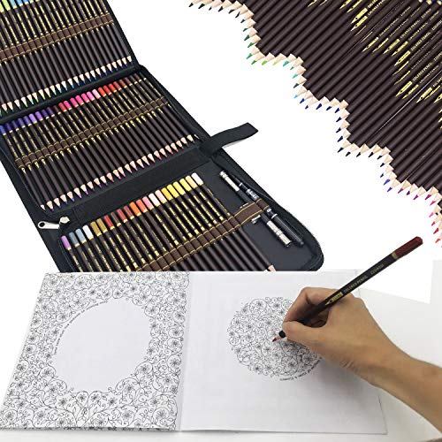 72 Lapices de Colores Profesionales,lapiz para colorear de Dibujo y Bosquejo Material de dibujo Set,Incluye Caja de Cremallera Portátil,Mejores Lápices de colores Conjunto Ideal para Adultos y Niños