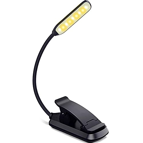 9 LED Luz de Lectura, Lampara Lectura Recargable con Sensor Táctil, 3 Modos de Brillo Ajustable (Luz Cálido y Blanco), Luz Pinza Libro para Lectores Noche, E-Reader, Estudio, Cama, Tablet, Kindle