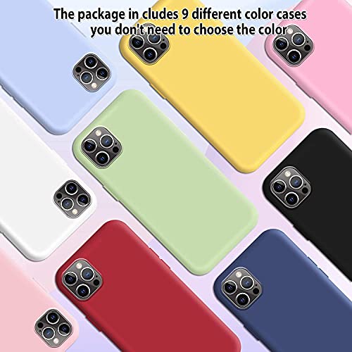 9X Funda para iPhone 12 Pro MAX 6.7", Carcasas Flexible Suave TPU Silicona Ultra Delgado Protección Caso(Rojo + Rosa Claro + Púrpura + Amarillo + Rosa Oscuro + Verde + Negro + Azul Oscuro)