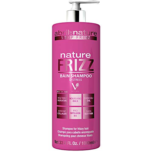 abril et nature | Champú Anti Frizz NATURE FRIZZ | Champú Profesional Peluquería Unisex Antiencrespamiento | 100% Vegano | Nutrición, brillo y fácil peinado 1L