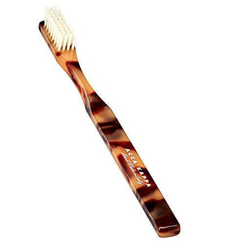 Acca Kappa Cepillo de dientes marrón clásico histórico cerdas blancas puras suaves