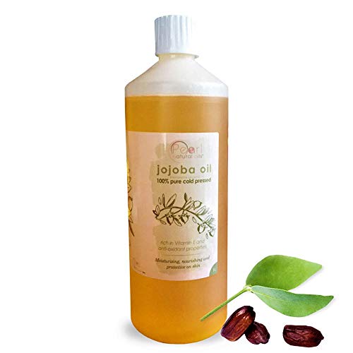 Aceite de jojoba dorado 100% puro 1L: prensado en frío, sin refinar, vegano, sin hexano, sin OMG. Un perfecto aceite base de aromaterapia y masaje 1 litro