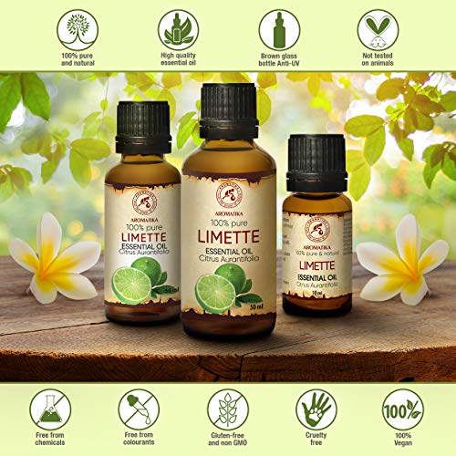 Aceite Esencial de Lima - 30ml - Citrus Aurantifolia - Aceites de Aromaterapia - Aceites Esenciales para el Cuidado del Cuerpo - Difusores - Calmante - Cuidado de las Uсas - Cuidado Piel