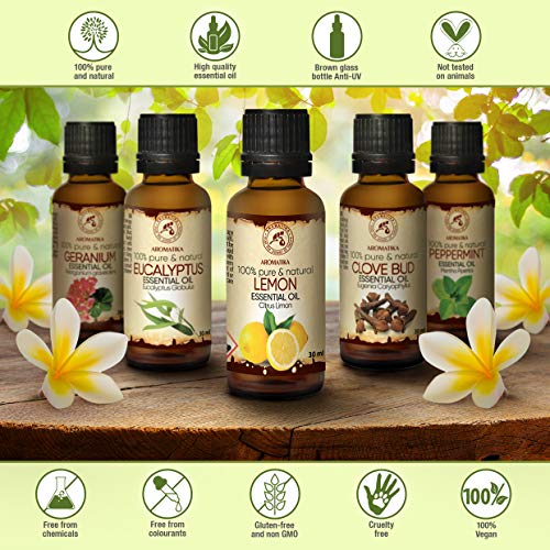 Aceite Esencial De Limón 30ml - Citrus Limon - Aromaterapia - En Su Casa - Aceites Esenciales - Aceite De Limón 100% Puro & Natural Para - El Cuidado Del Cuerpo - De Las Uñas - Relajación - Buen Humor