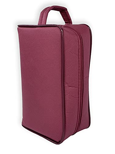 Acomoda Textil - Neceser Hombre/Mujer para Viaje, Bolsa de Aseo Colgante. Estuche Accesorios de Baño, Maquillaje, Viaje y Paseo (Neceser, Granate)