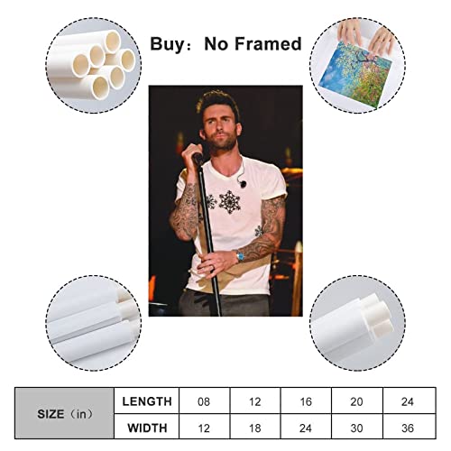 Adam Levine Adam Levine - Póster de lona para decoración de la habitación, decoración moderna del hogar de la familia, 20 x 30 cm, 20 x 30 cm