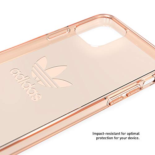 adidas Funda Original Compatible con iPhone 11 Pro MAX, Gran Logotipo Impreso Transparente, Color Oro Rosa