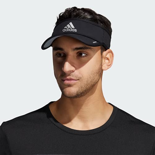 adidas Men's Superlite Performance Visor, Black/Silver Reflective, One Size