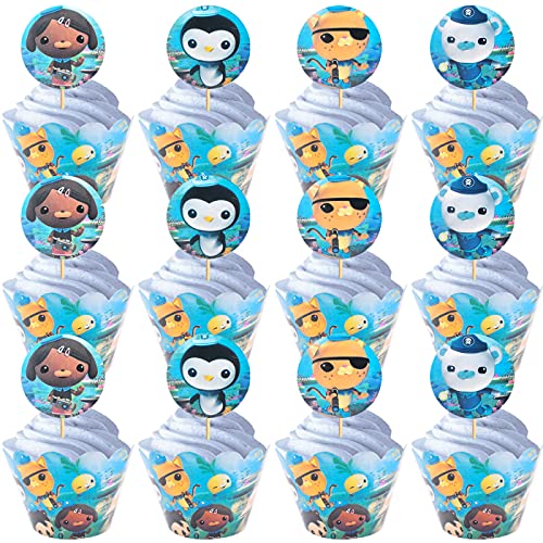 Adornos para tartas simyron 24pcs Cupcake Toppers Party Cupcake Topper de Tarta Fiesta de Cumpleaños DIY Decoración Suministros para Niños Ducha de Bebé Fiesta de Cumpleaños