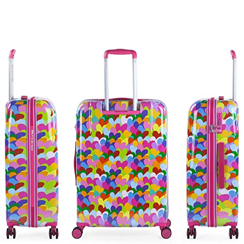 AGATHA RUIZ DE LA PRADA - Juego de Maletas de Viaje Rígidas 4 Ruedas Trolley Policarbonato Estampado. Cómodas y Ligeras. Mediana y Pequeña 55x40x20. Calidad Diseño y Marca 131100, Color Fucsia