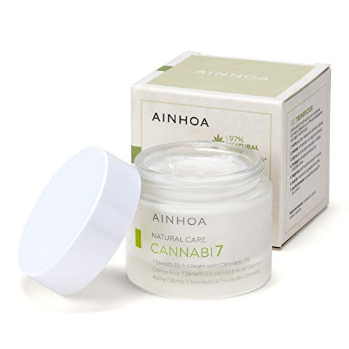 AINHOA Cosmetics – CANNABI7 Crema Rica 7 Beneficios con Aceite de Cannabis 50 ml - Tratamiento facial Piel Seca con Cáñamo – Cosmética Natural y Vegana Mujer/Hombre - Día/Noche - Calidad Profesional