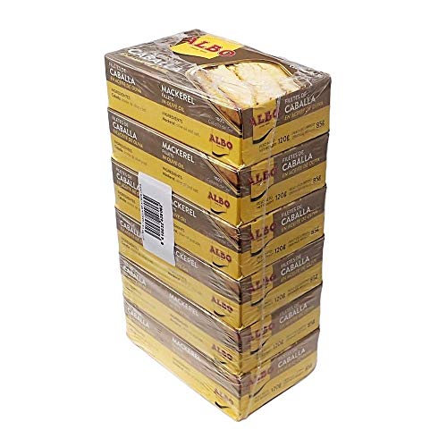 Albo Filetes De Caballa Del Sur En Aceite De Oliva - 120 G Neto - Pack De 6 Unidades