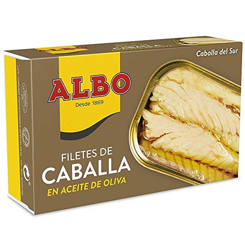 Albo Filetes De Caballa Del Sur En Aceite De Oliva - 120 G Neto - Pack De 6 Unidades