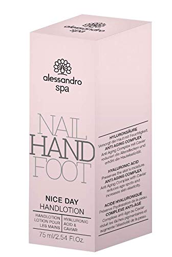 Alessandro Spa Nice Day - Crema de manos ligera con ácido hialaurónico y Caviar, 75 ml