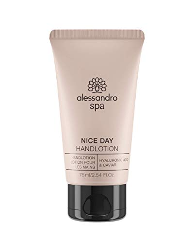 Alessandro Spa Nice Day - Crema de manos ligera con ácido hialaurónico y Caviar, 75 ml