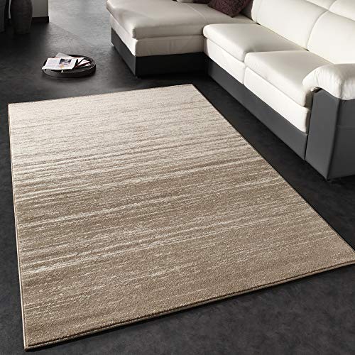 Alfombra Diseño Moderna De Pelo Corto con Gradiente De Color Crema Beige, tamaño:60x110 cm