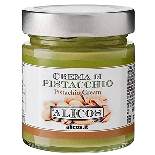 Alicos - 190g de crema de pistacho para untar - ideal para el desayuno, relleno dulce o para untar sobre pan. 30% pistacho, fabricado en Italia