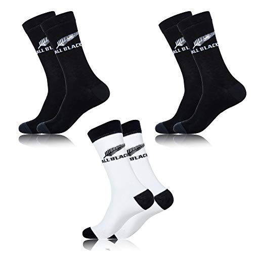 ALL BLACKS PK1224-H Set 3 Calcetines Deportivos All BLACKS-78% algodón, 2 Pares Negro/1 Par Blanco, 43/46 Hombres