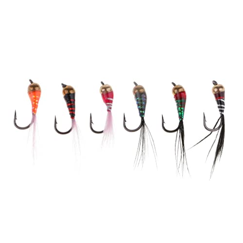 Amagogo 6 Piezas de Clasificación Dry/Nymph/Streamer Moscas de Pesca con Mosca Surtido de Moscas de Trucha