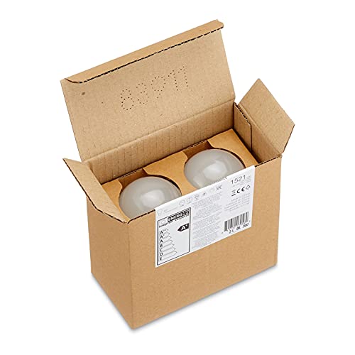 Amazon Basics - Bombilla LED E27 rosca Edison, de 14 W (equivalente a 100 W), blanco frío, no regulable, paquete de 2