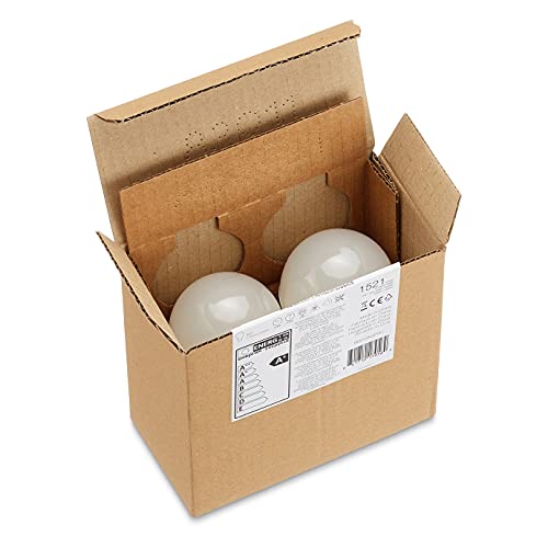 Amazon Basics - Bombilla LED E27 rosca Edison, de 14 W (equivalente a 100 W), blanco frío, no regulable, paquete de 2