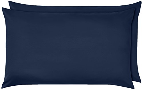 Amazon Basics - Funda de almohada de microfibra, 2 unidades, 50 x 80 cm - Azul marino