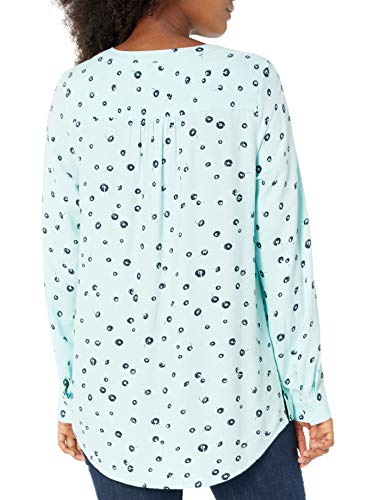 Amazon Essentials Long-Sleeve Woven Blouse Dress-Shirts, Azul Agua, Amapola, XXL