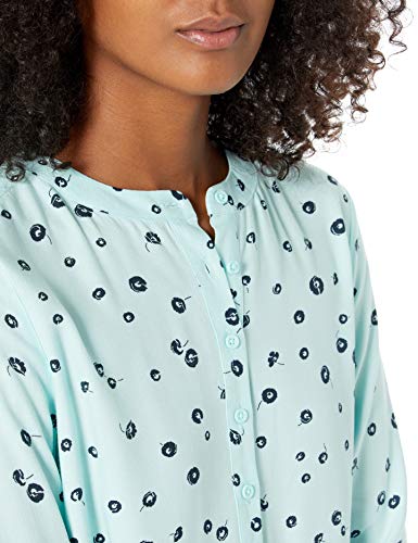 Amazon Essentials Long-Sleeve Woven Blouse Dress-Shirts, Azul Agua, Amapola, XXL