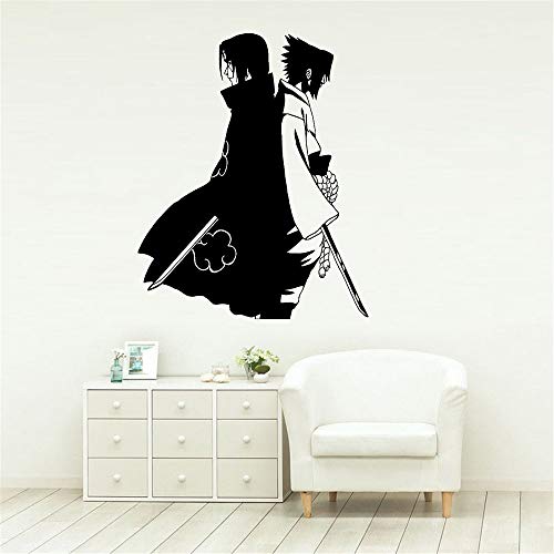 Anime Cartoon Comics Naruto Ninja Uchiha Itachi Sasuke Brother Sword Assassin Etiqueta de la pared Vinilo Art Decal Boy Fans Dormitorio Sala de estar Decoración para el hogar Mural