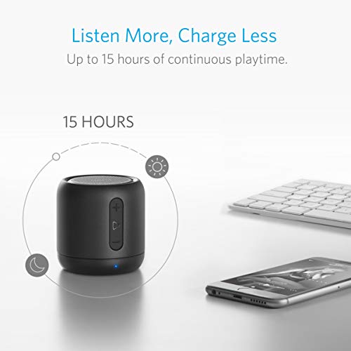 Anker Altavoz Bluetooth, Soundcore Mini, Super Altavoz portátil con 15 Horas de reproducción, Rango de 20 Metros Bluetooth, Bajos mejorados, Funciona con iPhone, iPad, Samsung, Nexus, HTC y más