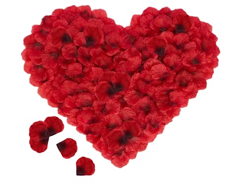 Anlising 3000 Piezas Pétalos de Rosa Artificiales, Pétalos de Rosa en Seda,Rojos Pétalos de Rosa,Confeti Petalos Artificiales,para Bodas Decoración, Fiestas,día de San Valentín Ambiente Romántico