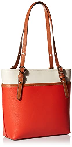 Anne Klein Perforated Pocket Tote, Bolso Perforado con Bolsillo para Mujer, Sirena, Large