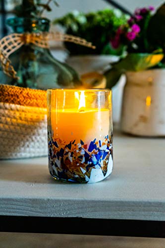 ANTONI BARCELONA Vela Decorativa Velas en Vaso de Vidrio Cera de Soja Natural Aromaterapia Canela Perfumada Cristal Reciclado Artesanal 35 Horas Aromática para Hogar y Regalos