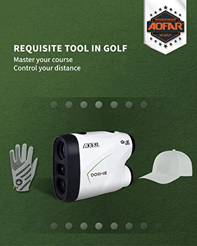 AOFAR GX-6F Telémetro de Golf Range Finder con Escaneo Continuo, Vibración de Bloqueo de Asta de Bandera, Non-Slope para Torneo, Regalo de Golfista de Alta Precisión de 500 Meters