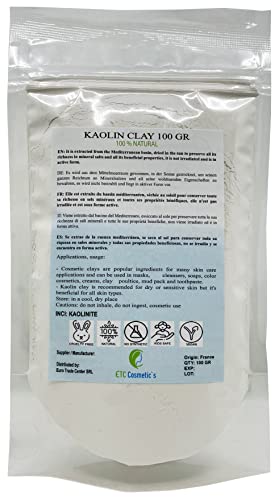 Arcilla Kaolin – 100gr – arcilla cosmética son ingredientes populares para muchas aplicaciones de cuidado de la piel y se puede utilizar en máscaras, limpiadores, jabones, cosméticos de color,cremas.