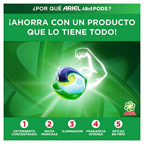 Ariel Todo En Uno Pods Regular Detergente En Cápsulas 18 Lavados, Con Lavado A 20 °C Y Perfume Duradero