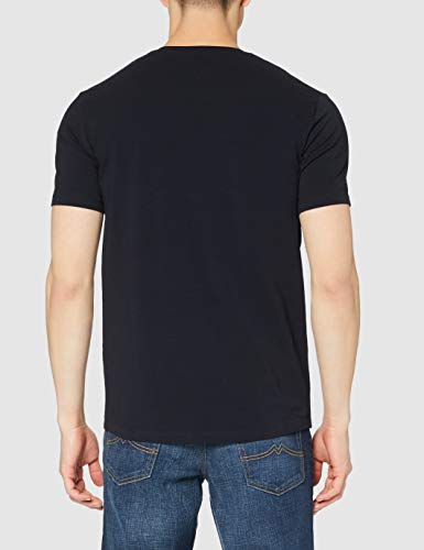 Armani Exchange Circle Logo V-Neck Camiseta, Azul (Navy 1510), X-Small para Hombre