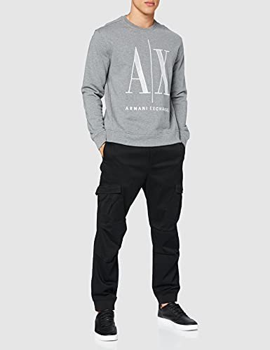 Armani Exchange Icon Sweat Sudadera, Gris (Bros BC09 Htr Grey), Large para Hombre