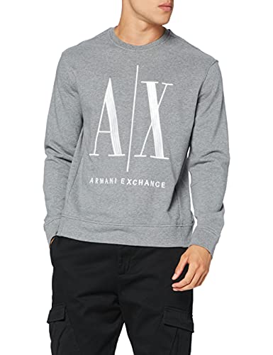 Armani Exchange Icon Sweat Sudadera, Gris (Bros BC09 Htr Grey), Large para Hombre